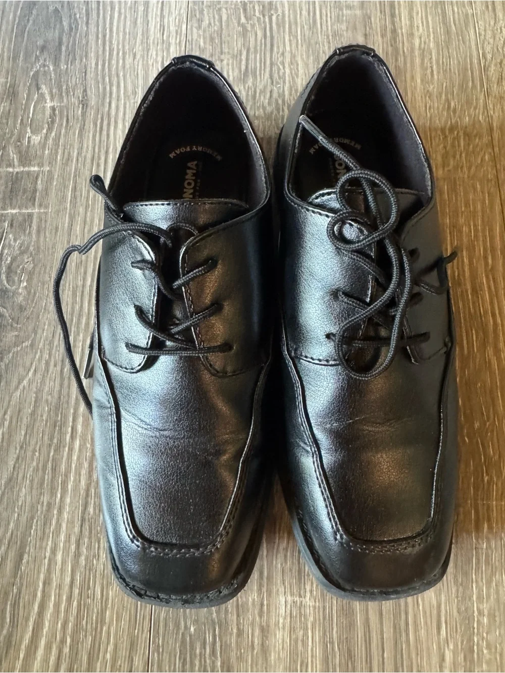 SONOMA Kids Black Leather Lace-Up Dress Shoes and Black Pants